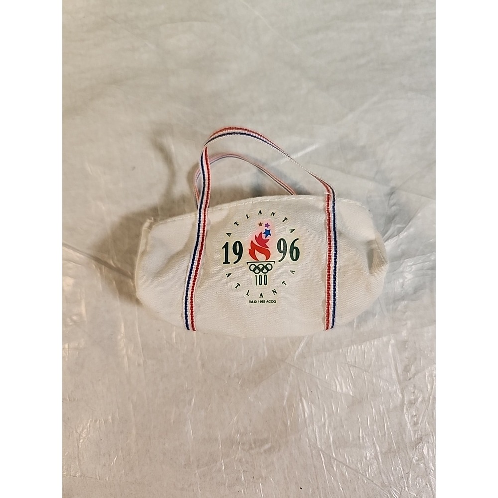 Vintage 1995 Olympic Gymnast Barbie Atlanta Olympics 15123 White Duffle Bag